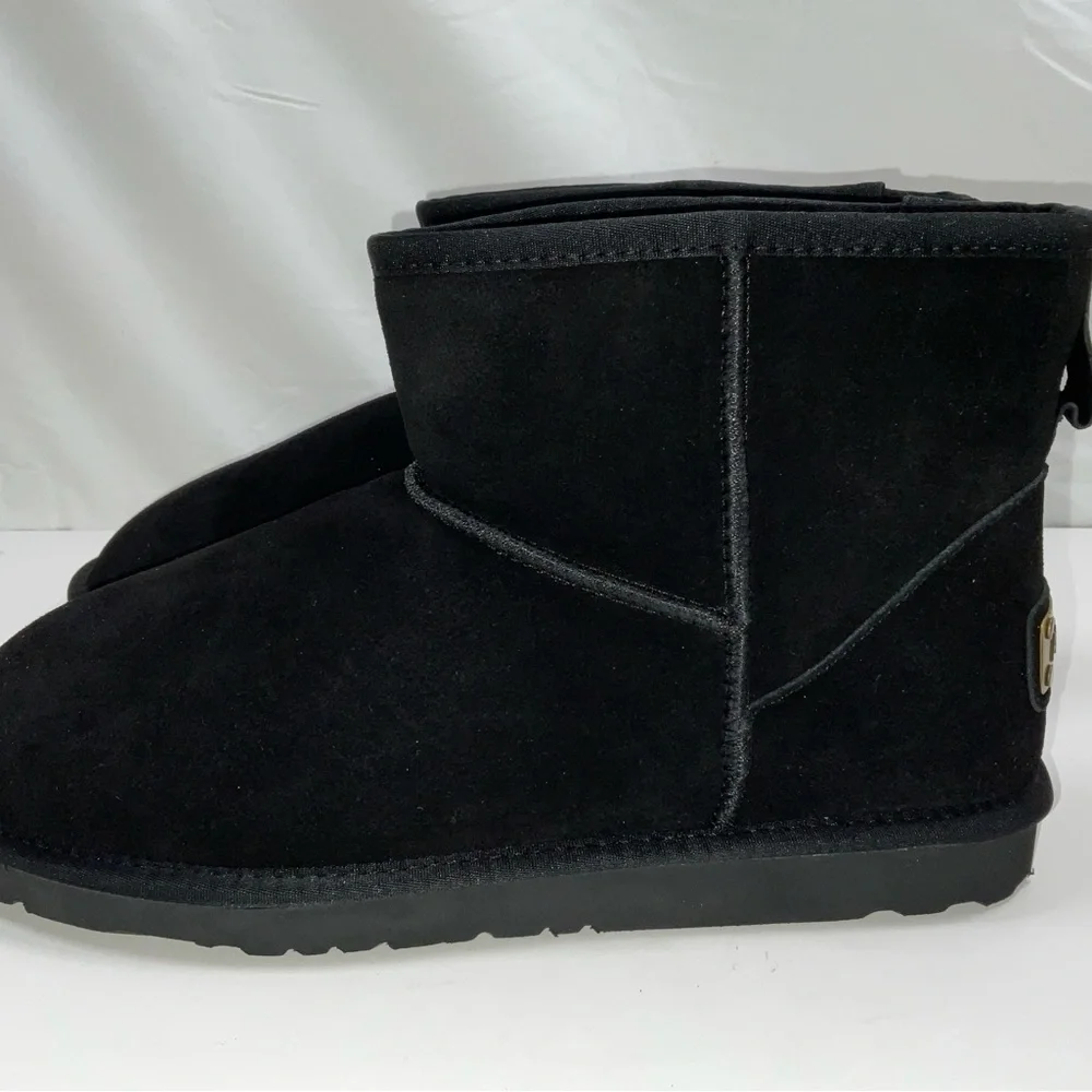 NIB Men’s Ausland Classic Water‎ Resistant Leather Short Snow Boots - Black 10.5